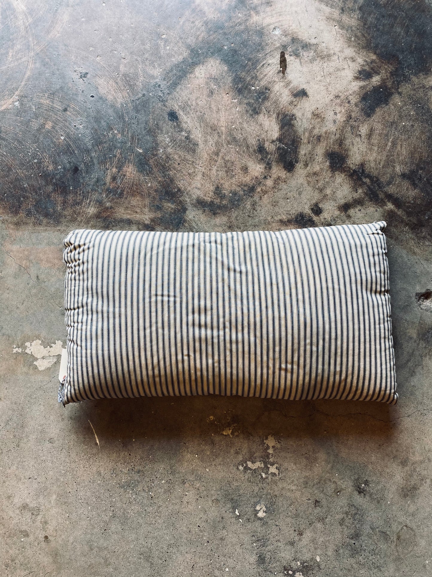 1930s Mattress Ticking Fabric Pillow