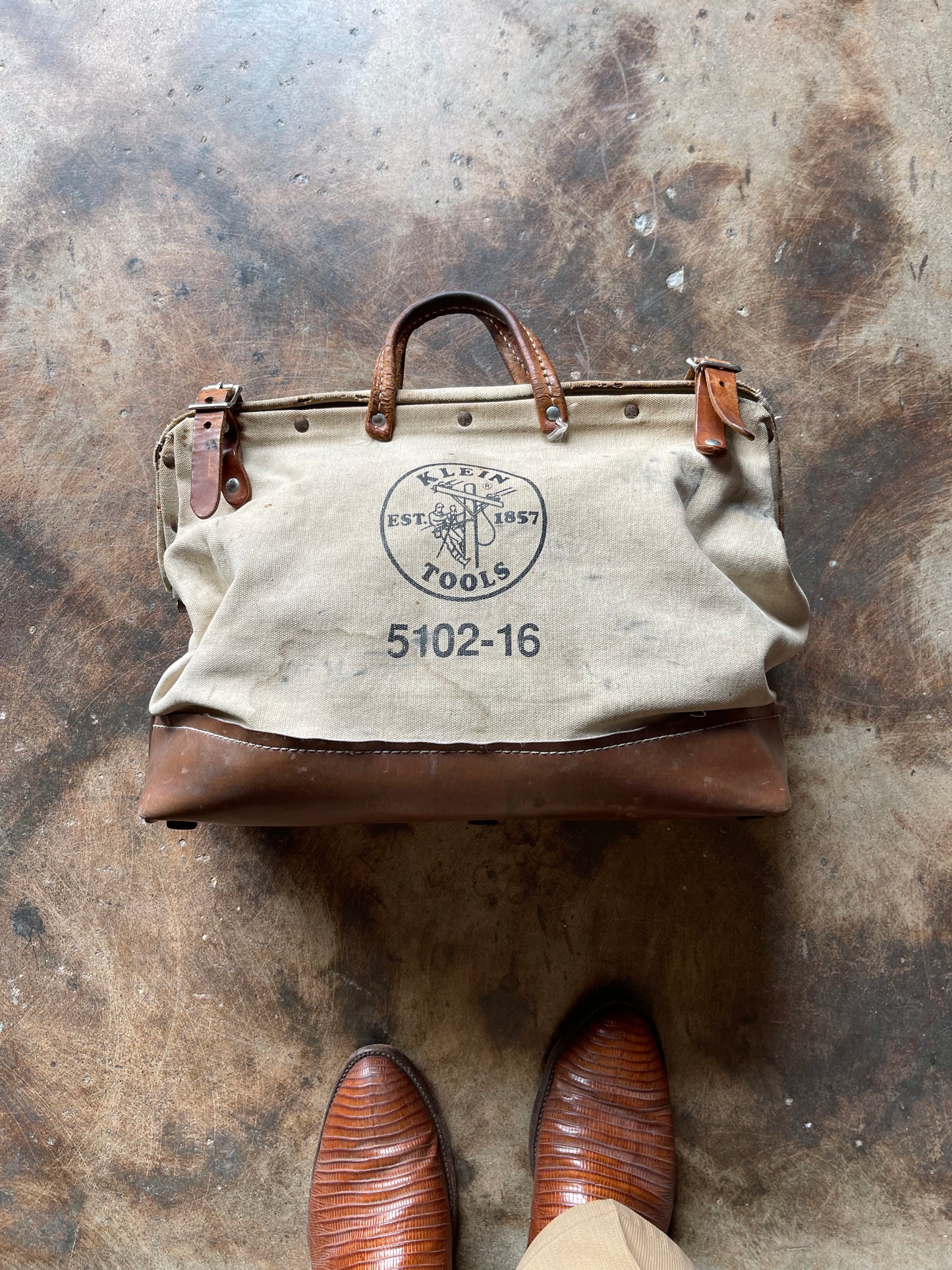 Vintage Klein Tools Canvas & Leather Bag