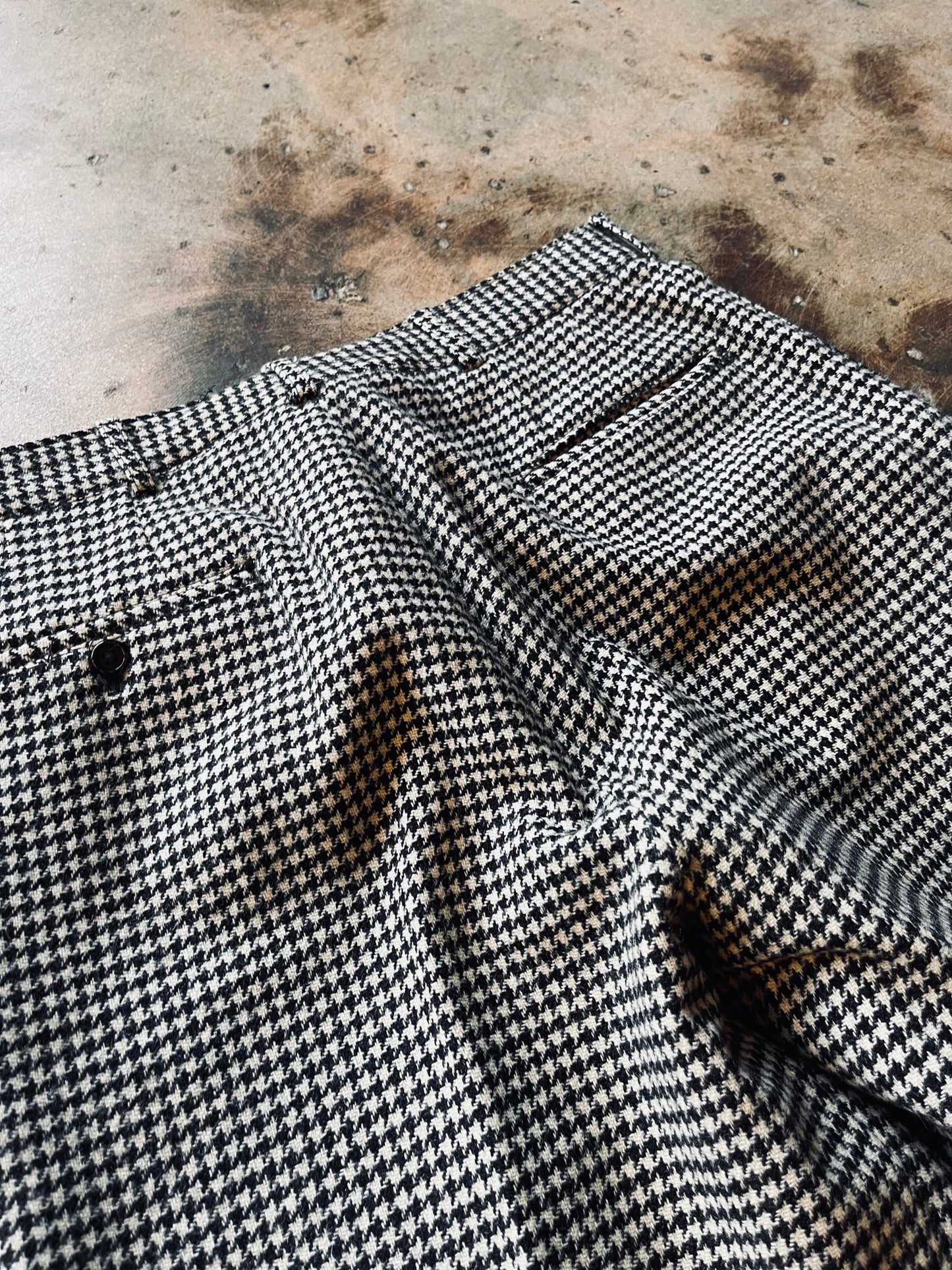 Vintage J. Crew Houndstooth Pleated Trouser | 32R