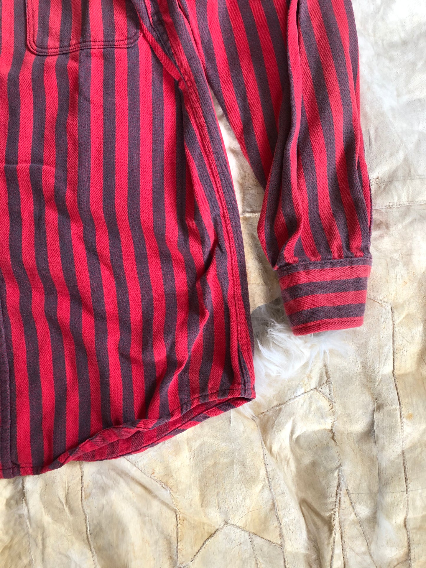 1980’s Eddie Bauer Heavyweight Striped Flannel | Large