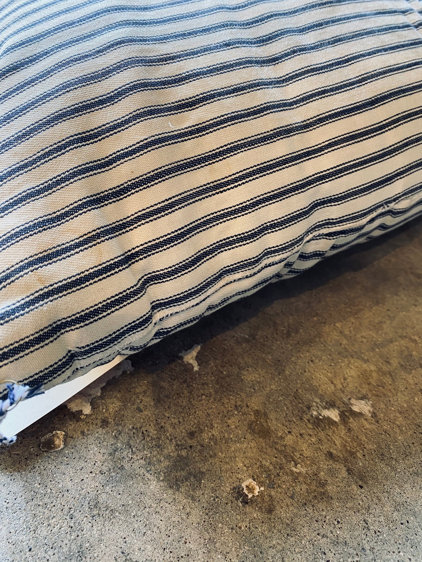1930s Mattress Ticking Fabric Pillow