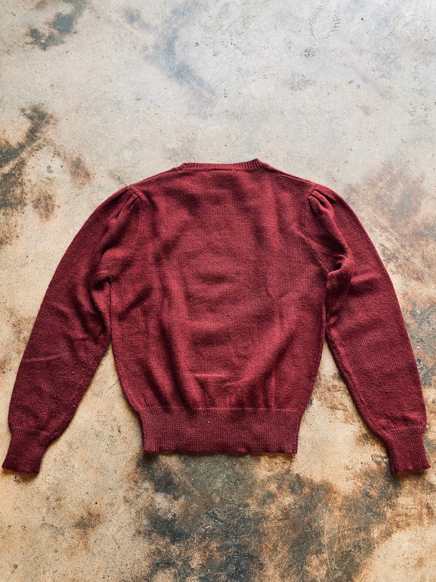 1970s Floral Knit Sweater | Large