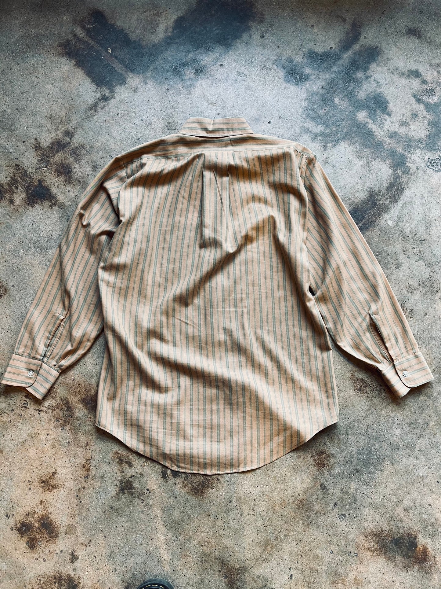 1970s Campus Striped Button Down