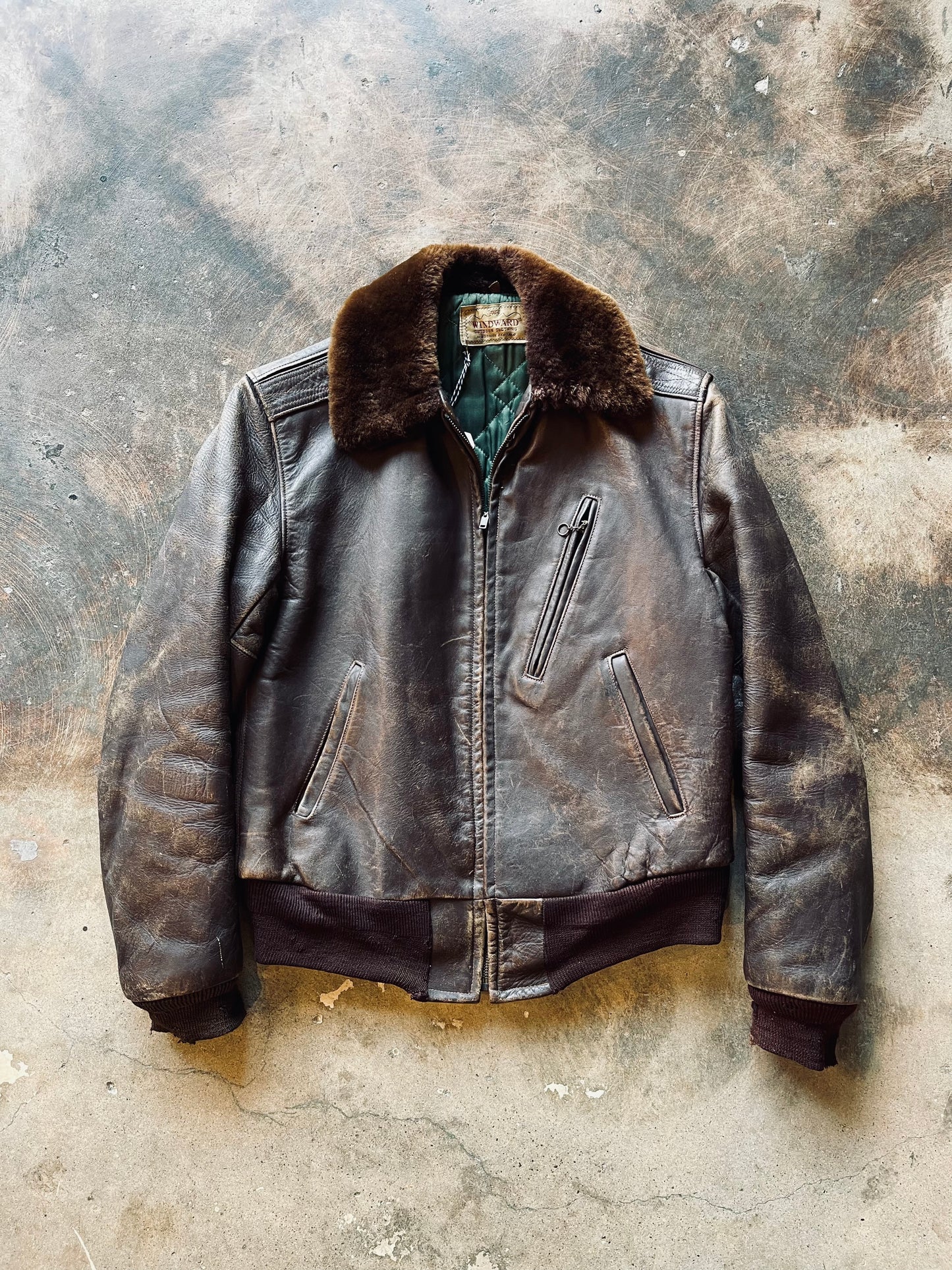 1950‘s Windward Horsehide Bomber Jacket | Small/Medium