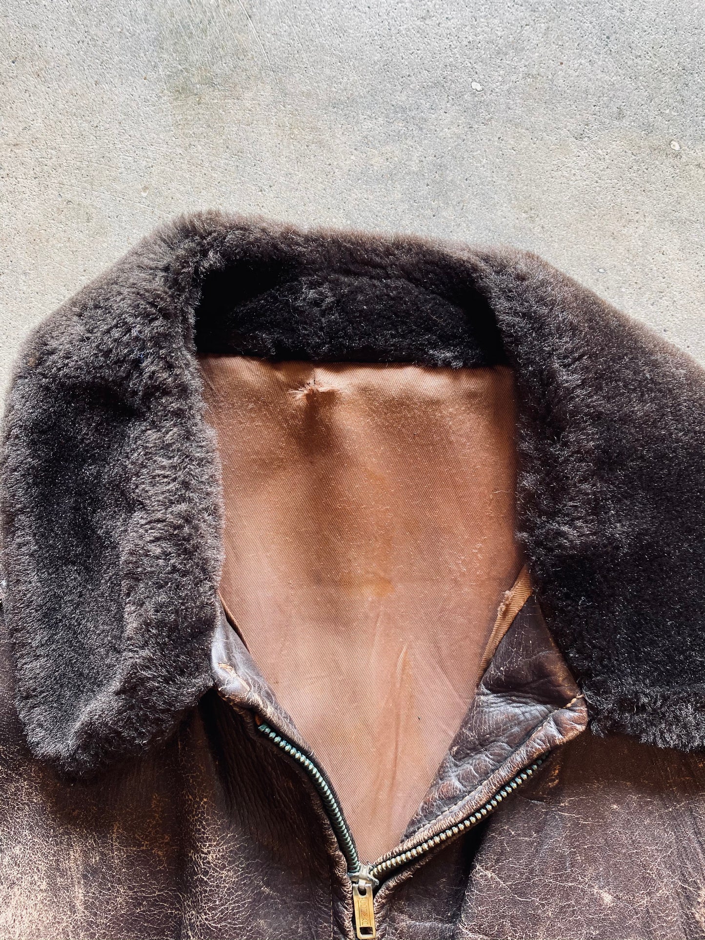 Korean War Era Leather Fighter Pilot Jacket | Small