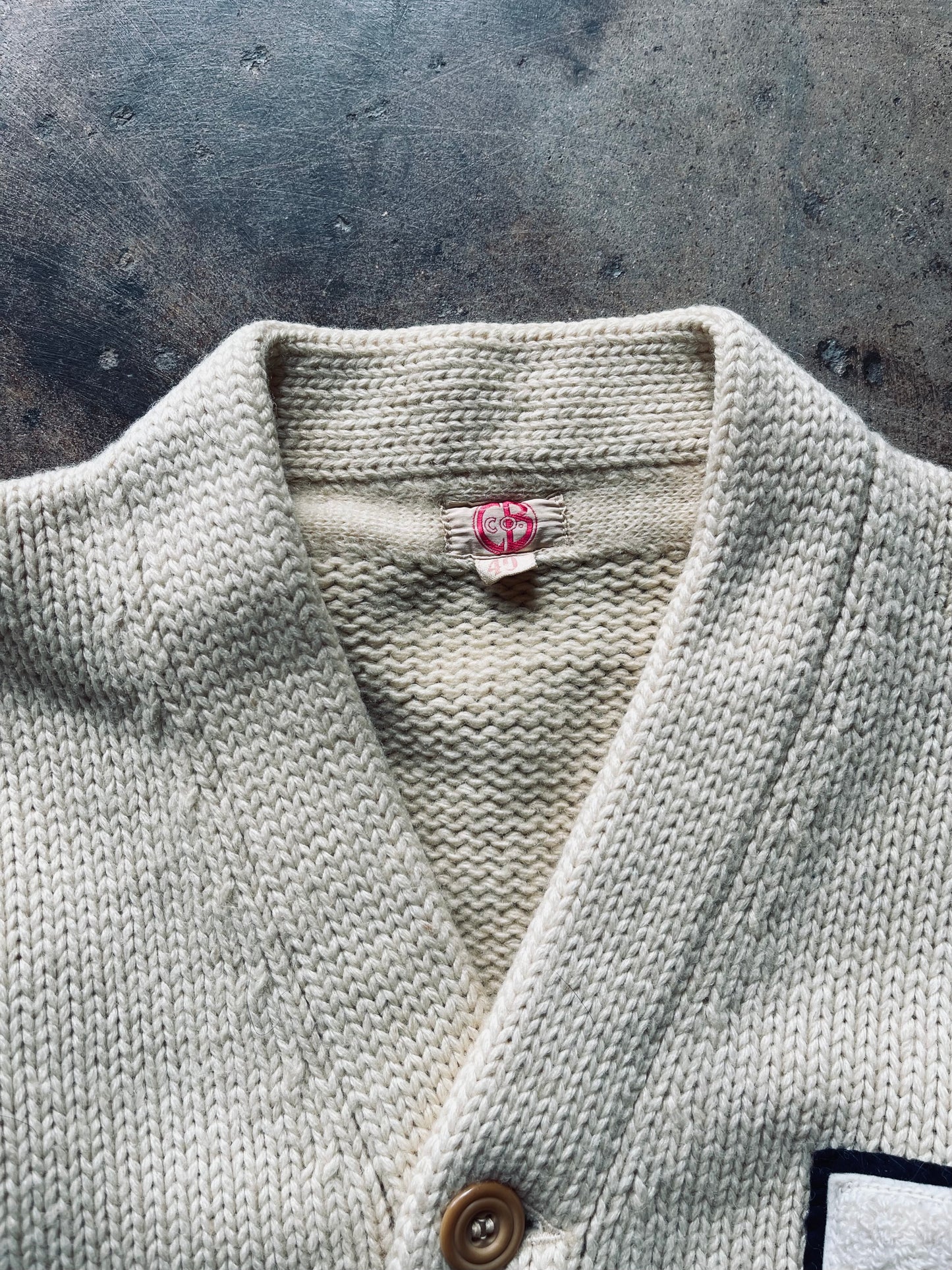 1940’s CB Co by SAND Knit Varsity Cardigan | 40