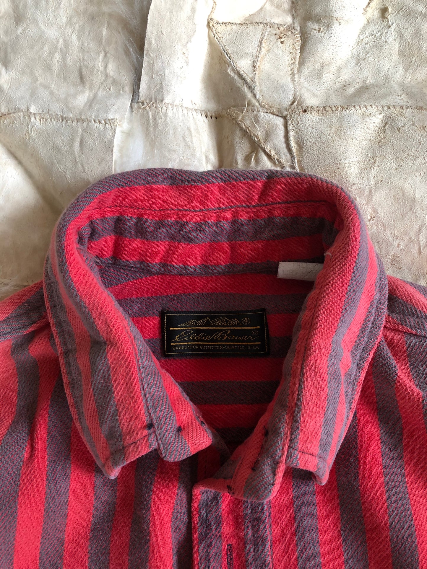 1980’s Eddie Bauer Heavyweight Striped Flannel | Large