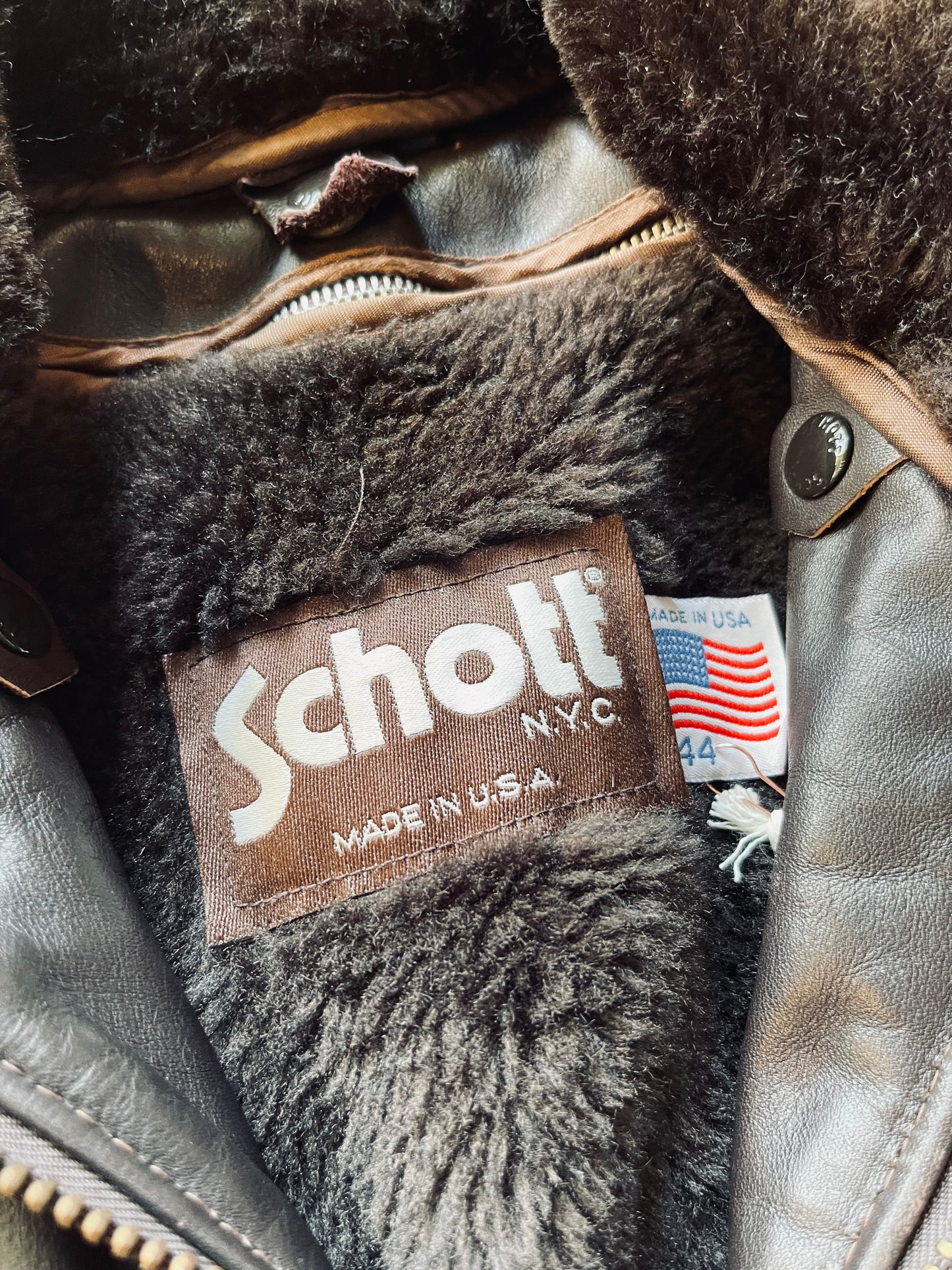 Vintage Schott NYC A-2 Naked Cowhide Flight Jacket | 44