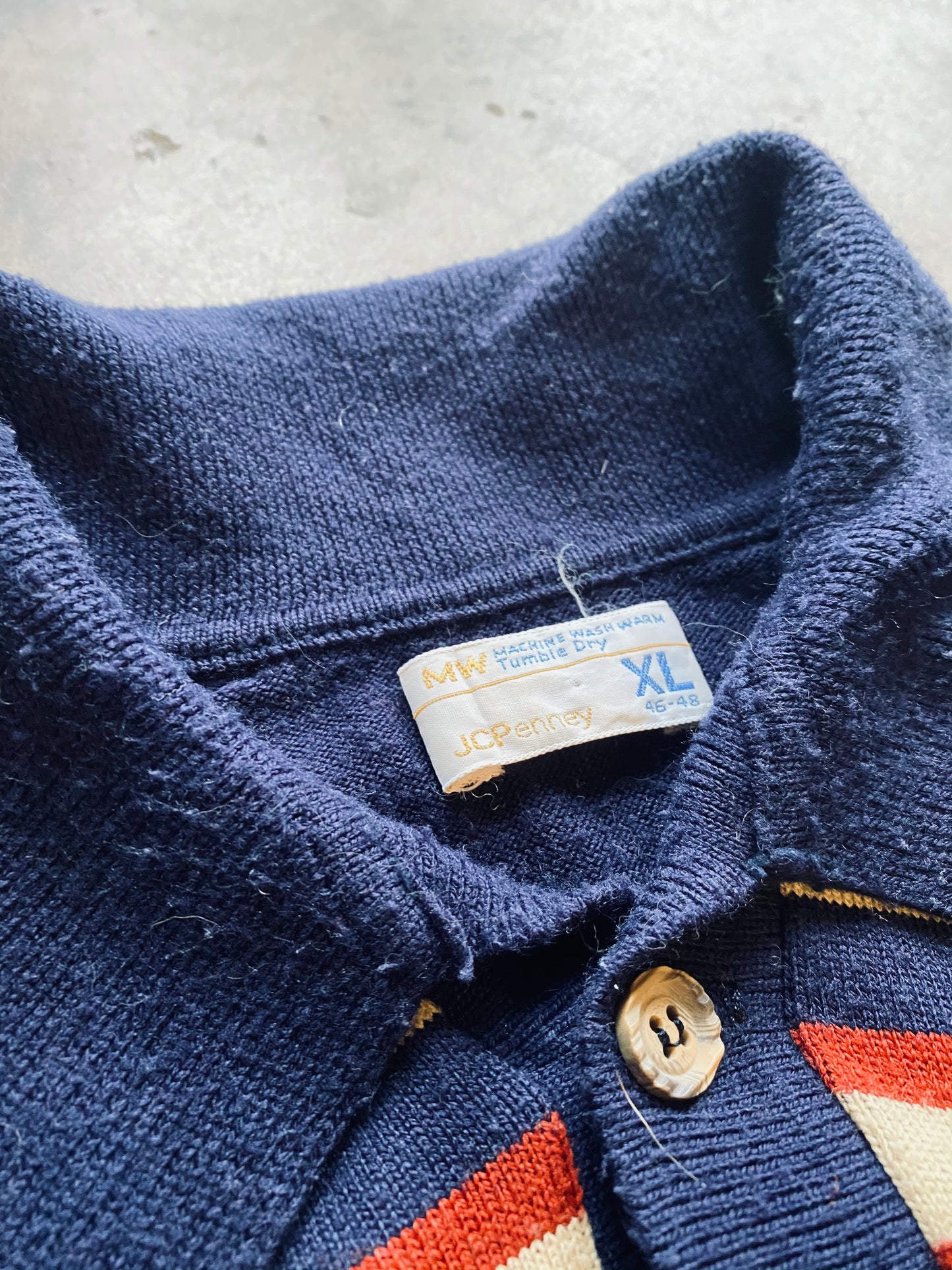 1970s JCPenny Polo Knit Sweater | X-Large
