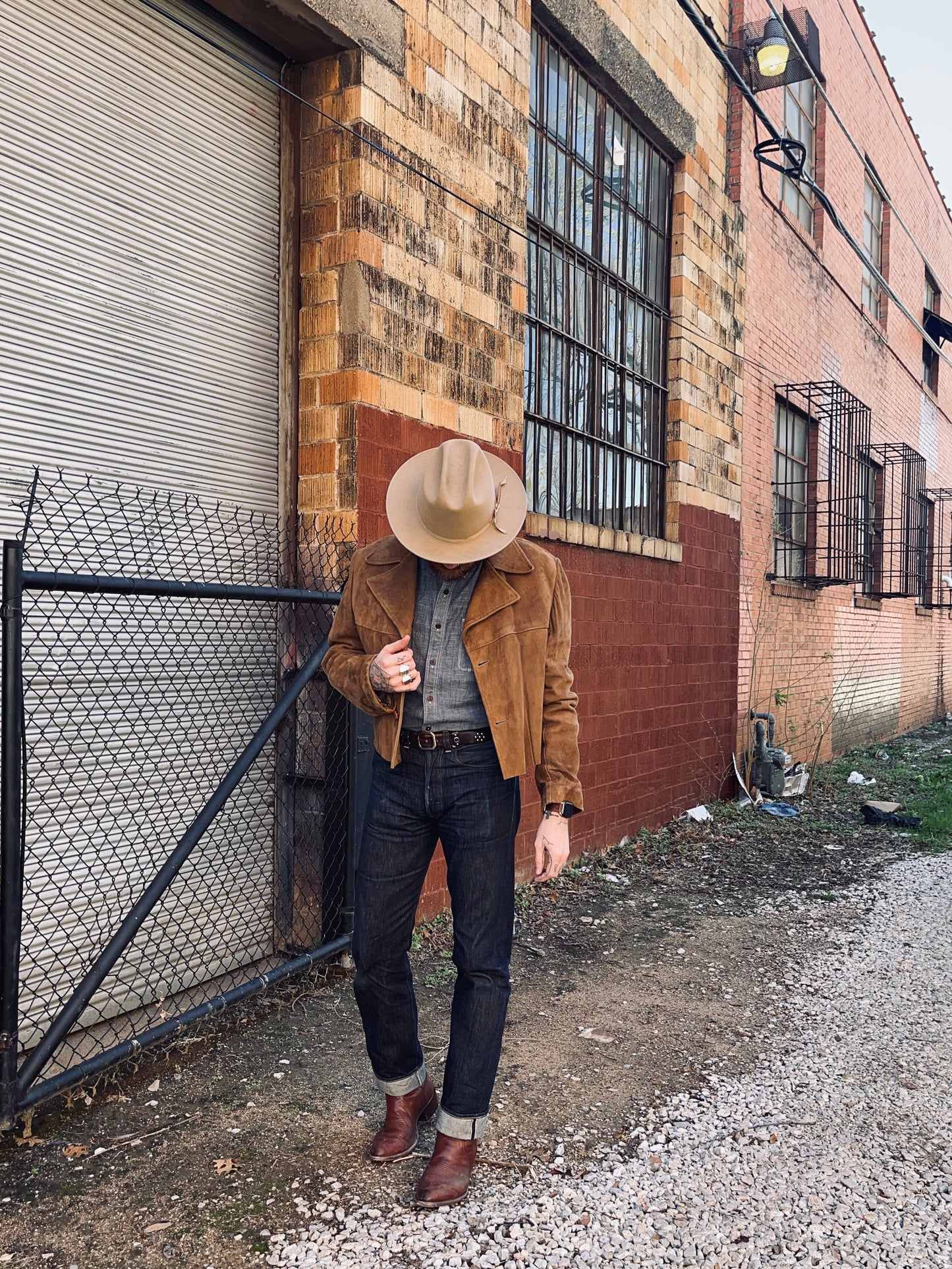 Nylo Wool Re-Imagined | Suede Mountainscape Jacket | X-Large