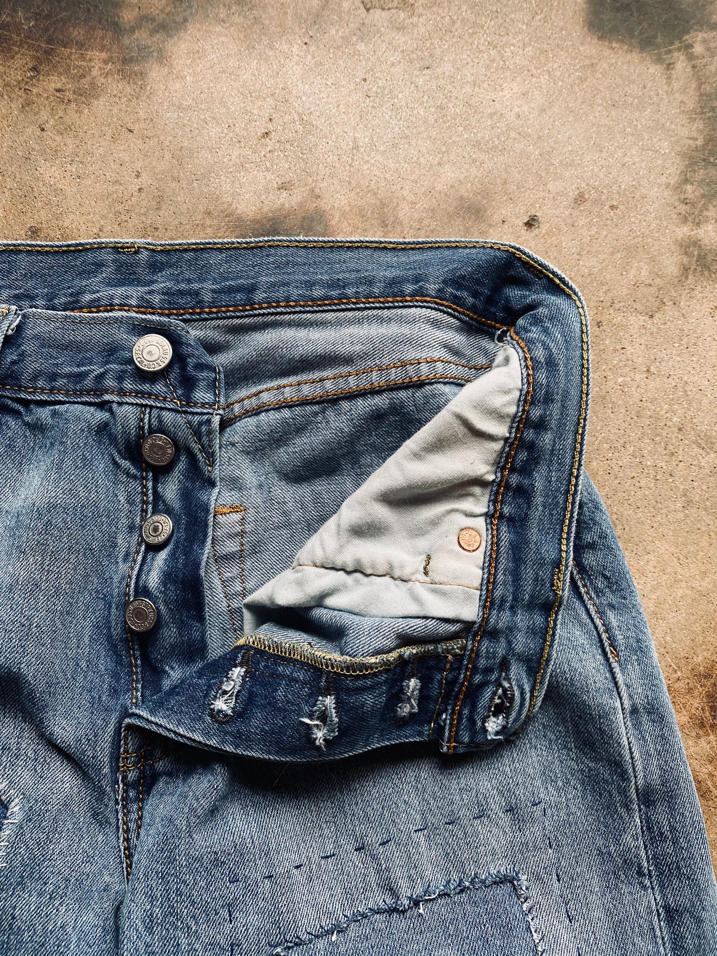 1990s Levi’s 501 Hand Mended Denim