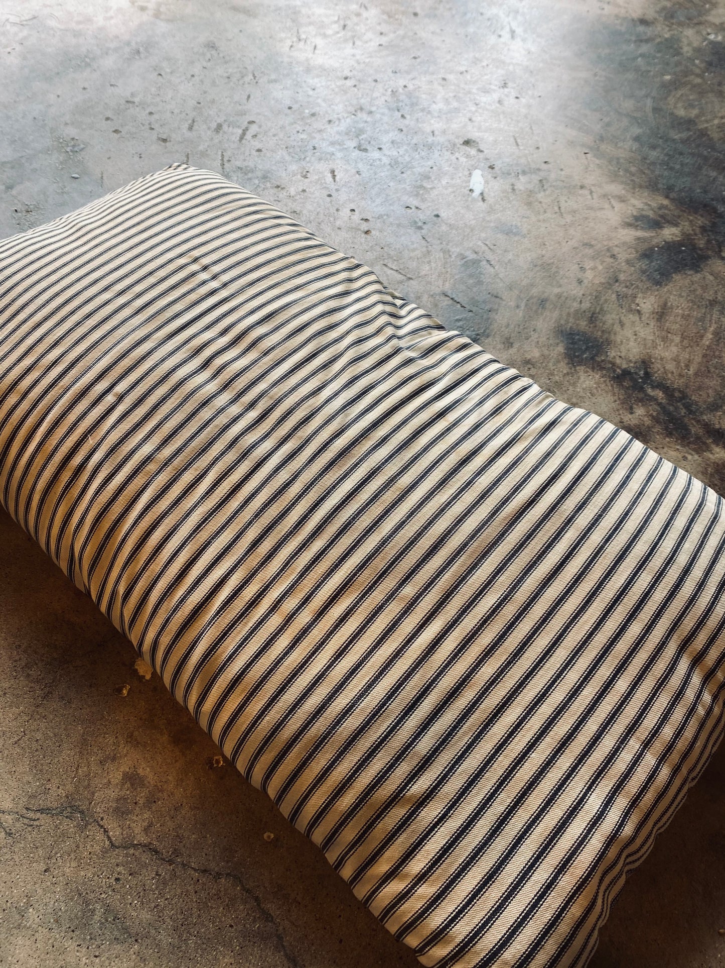 1930s Mattress Ticking Fabric Pillow