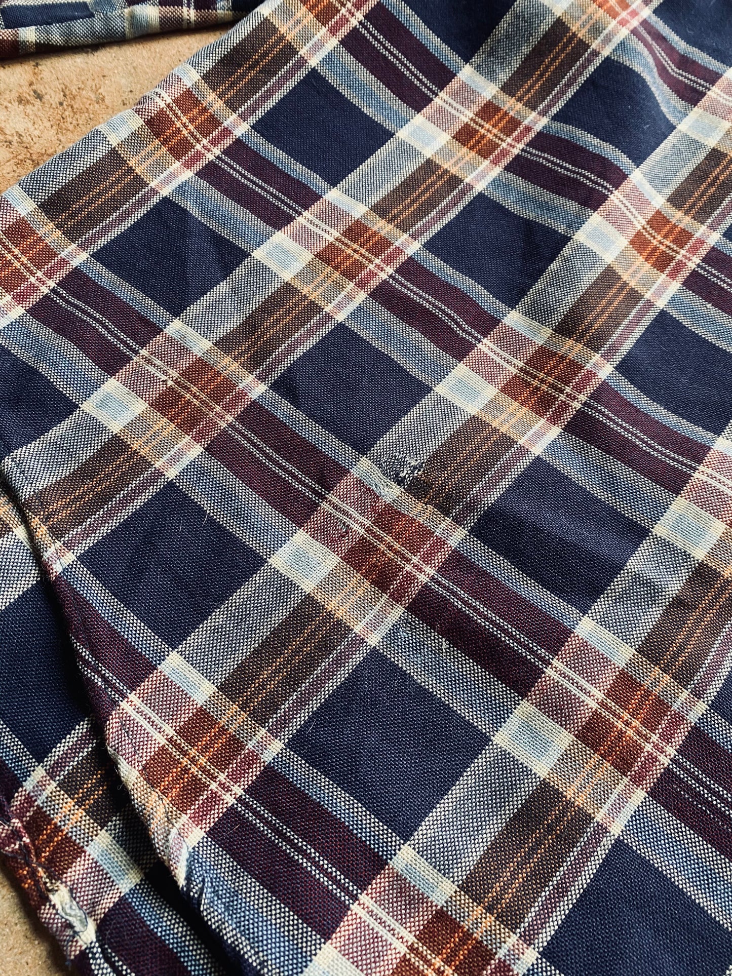1980s Sears Plaid Work Shirt | Large