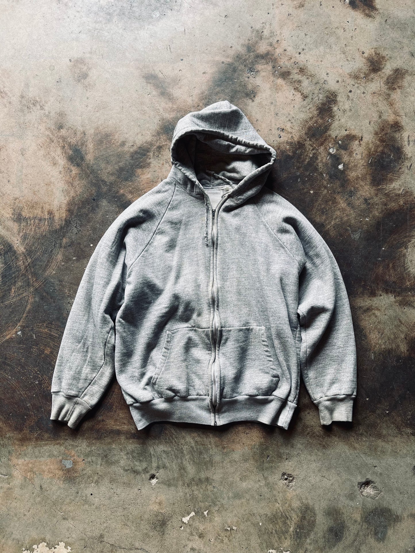 Vintage Thermal Lined Full-Zip Hoodie