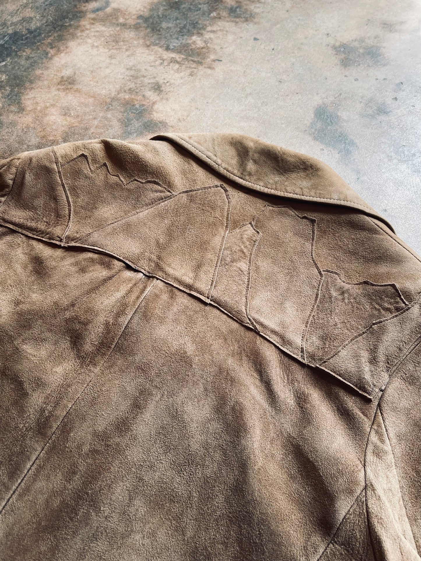Nylo Wool Re-Imagined | Suede Mountainscape Jacket | X-Large
