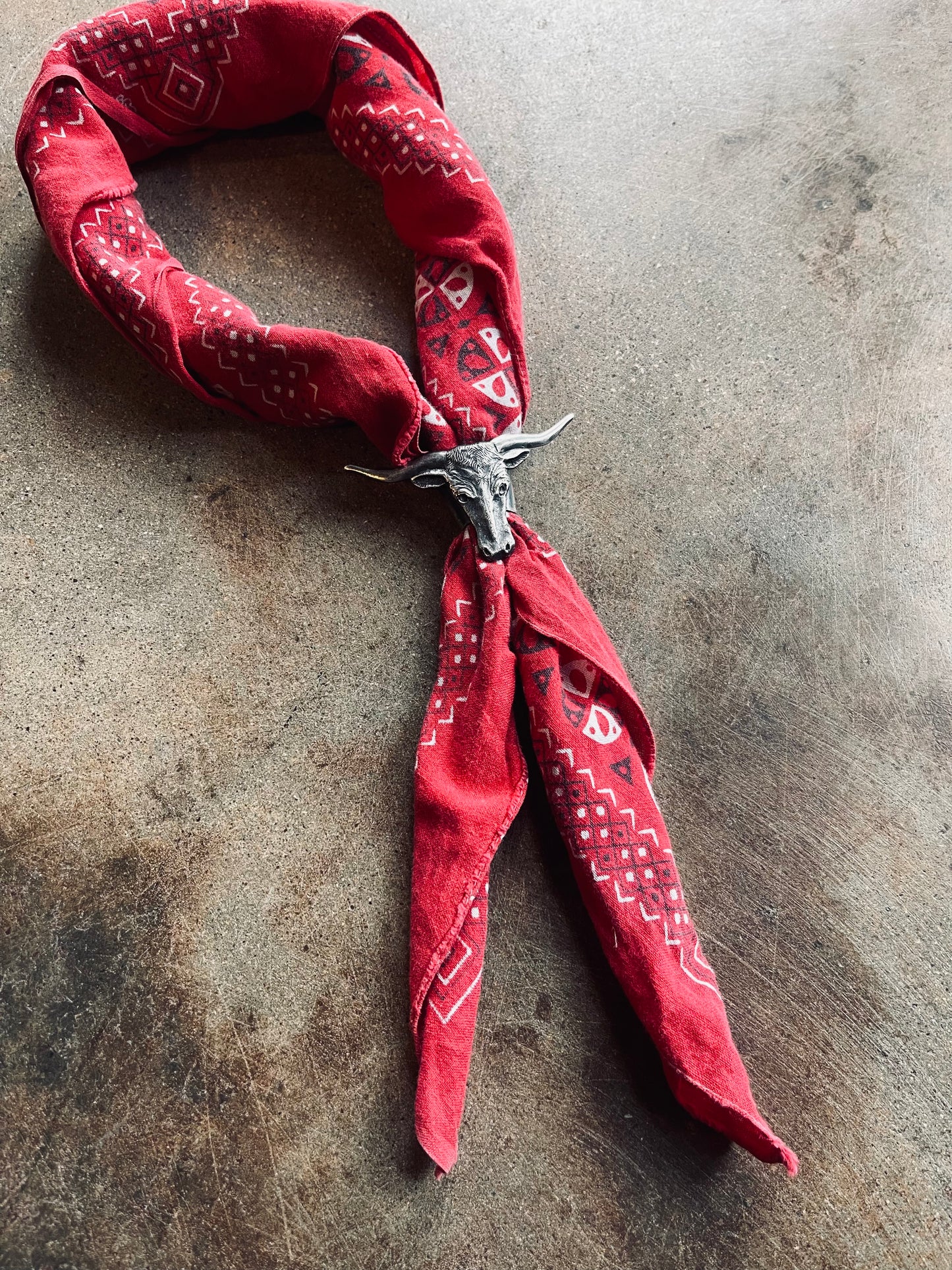 1940’s Prior Rodeo Goods Long Horn Bandana Slide