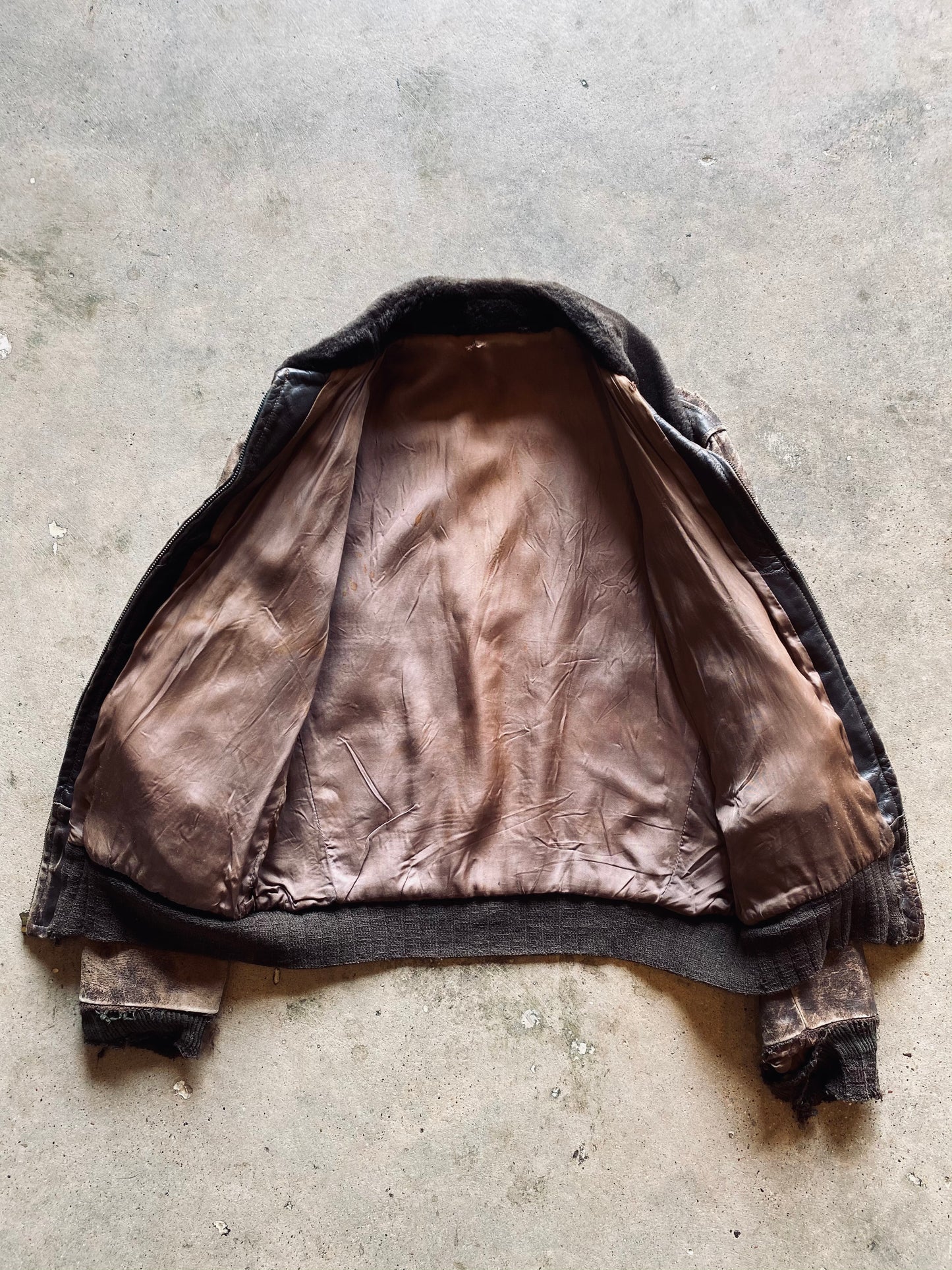 Korean War Era Leather Fighter Pilot Jacket | Small