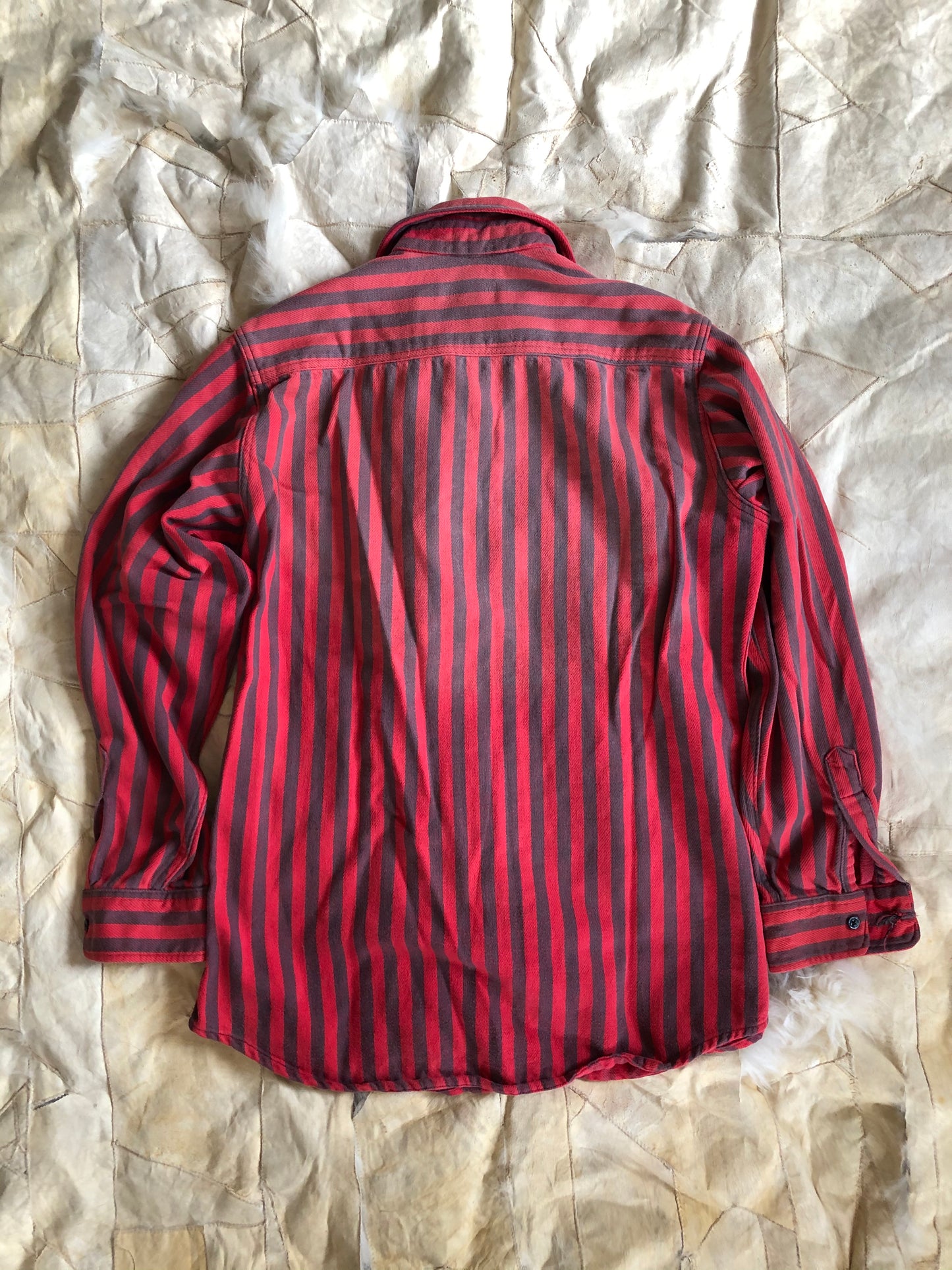 1980’s Eddie Bauer Heavyweight Striped Flannel | Large