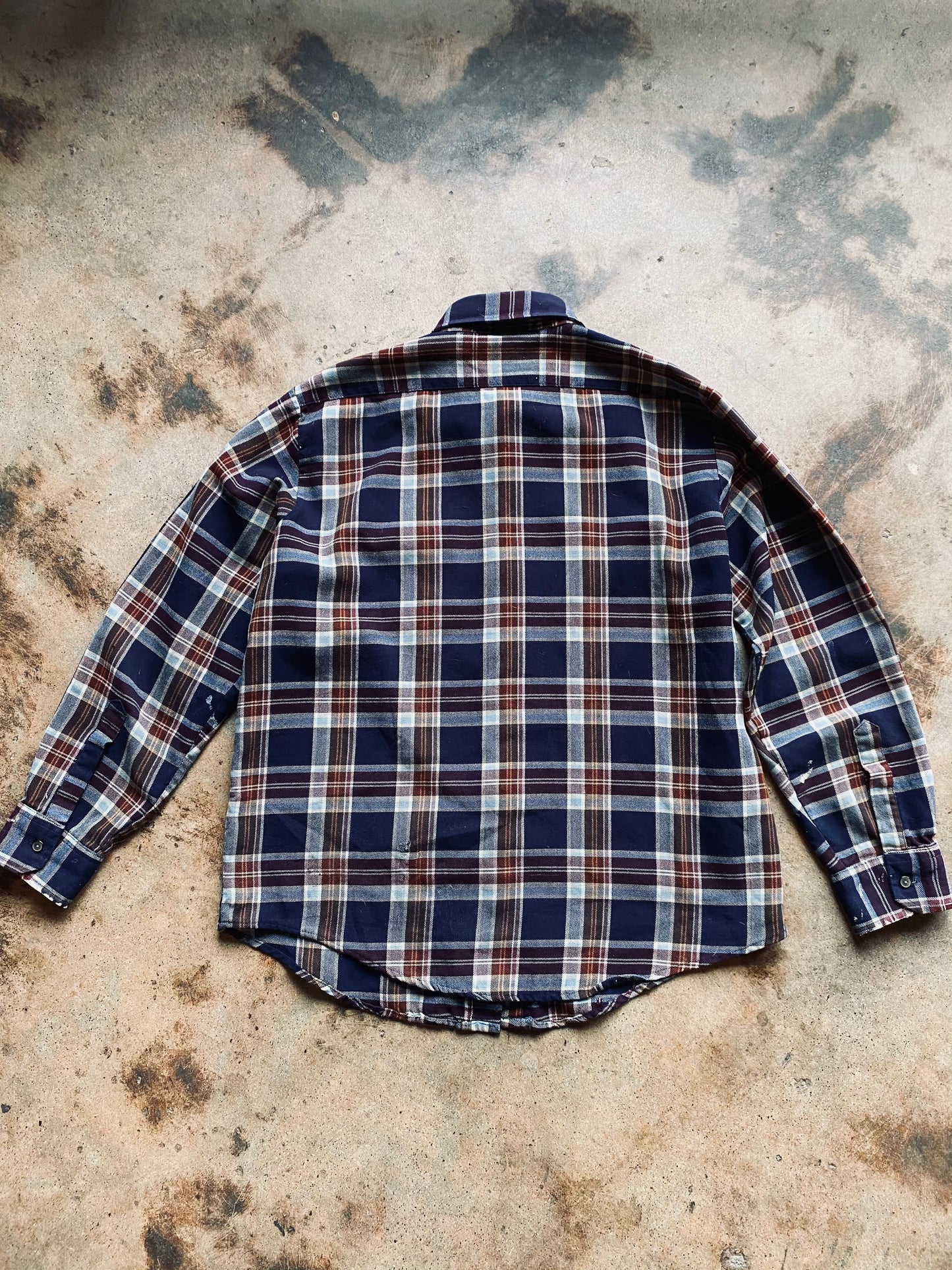 1980s Sears Plaid Work Shirt | Large