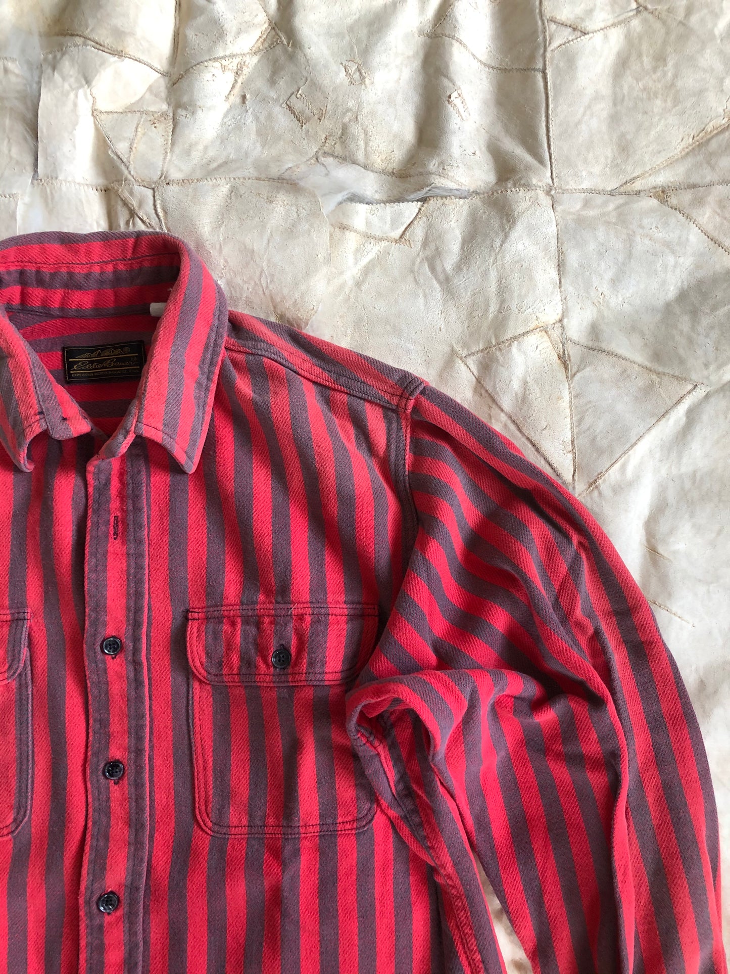 1980’s Eddie Bauer Heavyweight Striped Flannel | Large