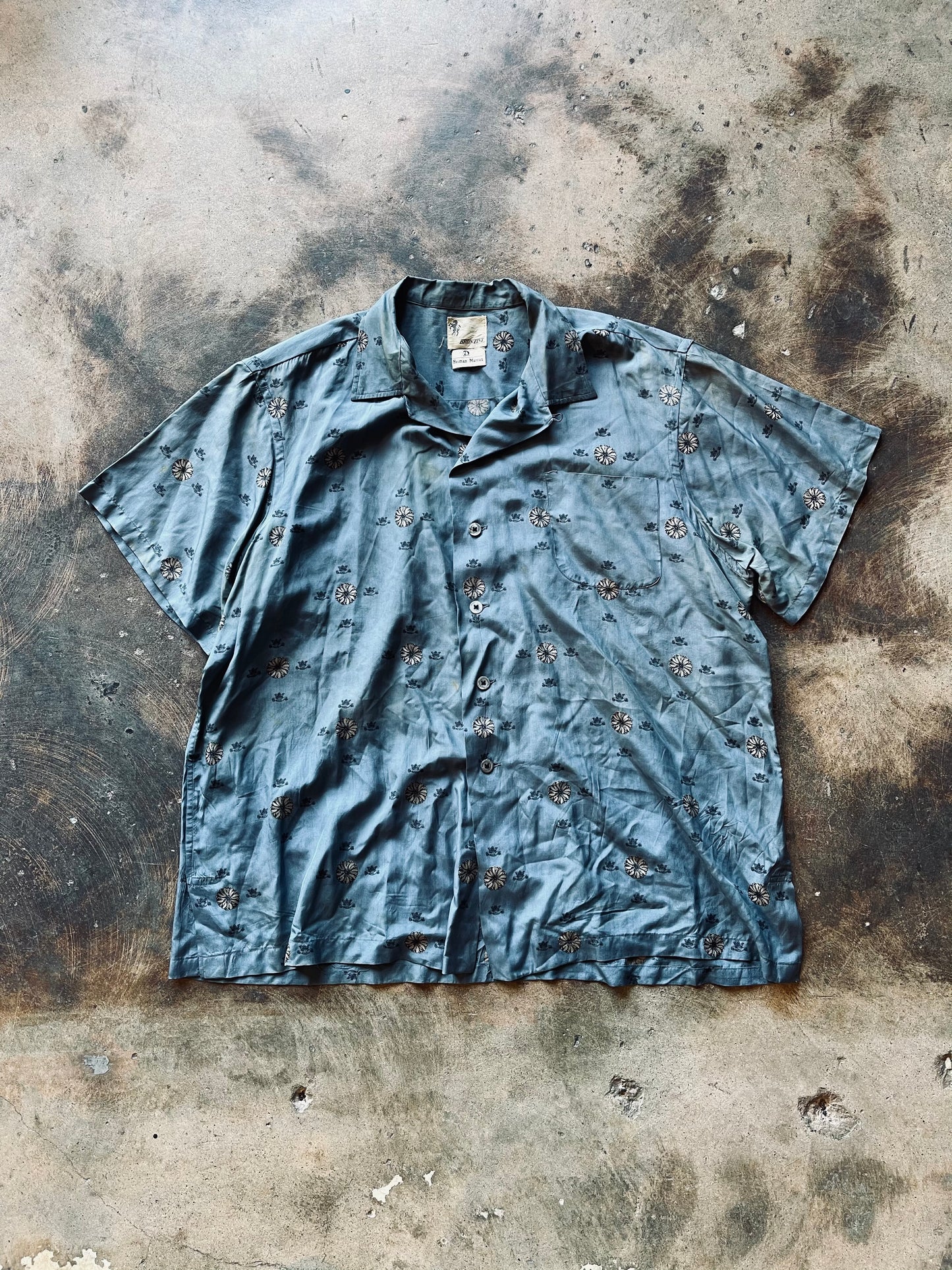 1950’s Bronzini Printed Loop Collar Shirt