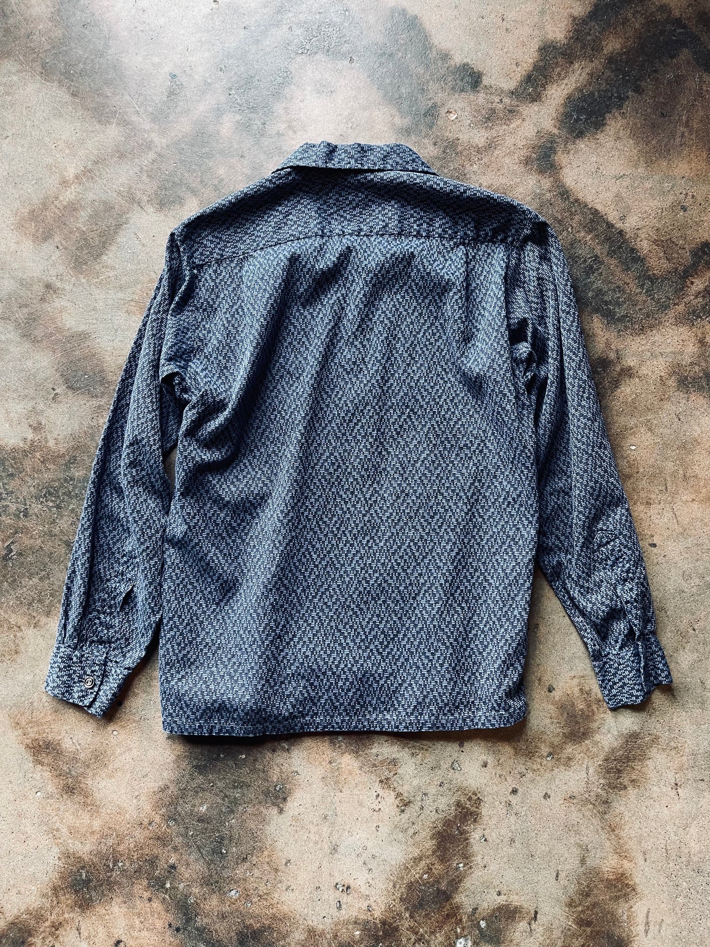 1950’s Coffee’s Static Pattern Camp Shirt | Medium