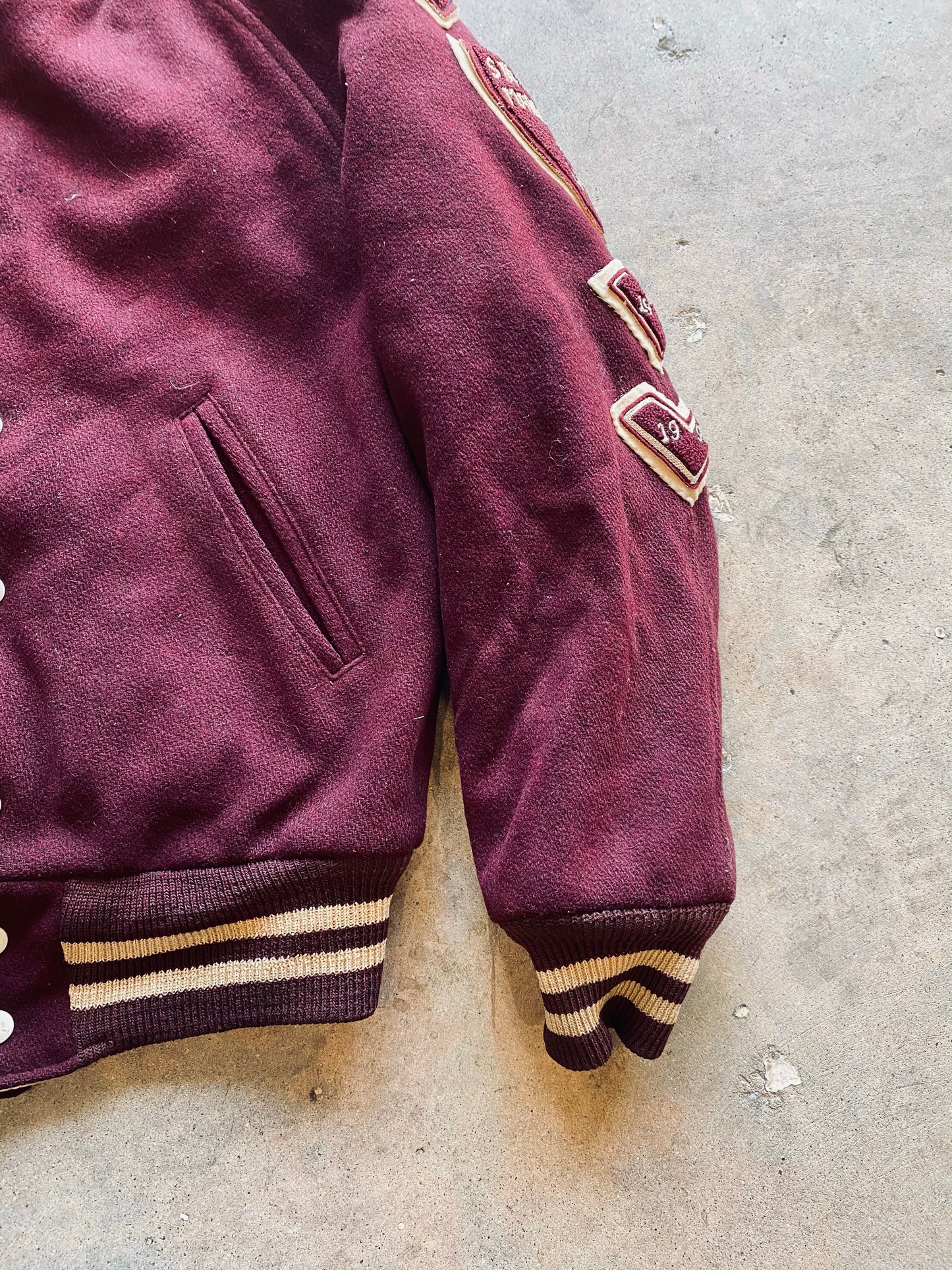 1950’s Hatchers Sporting Goods Varsity Jacket | Medium