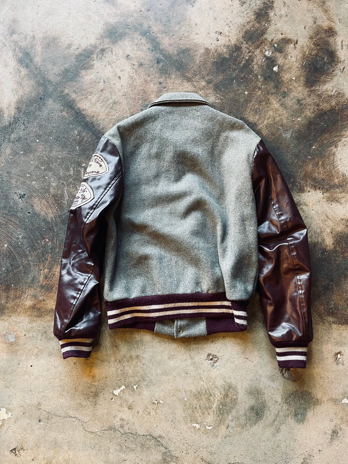 1970s Deer Foot Brand Letterman Jacket | Small