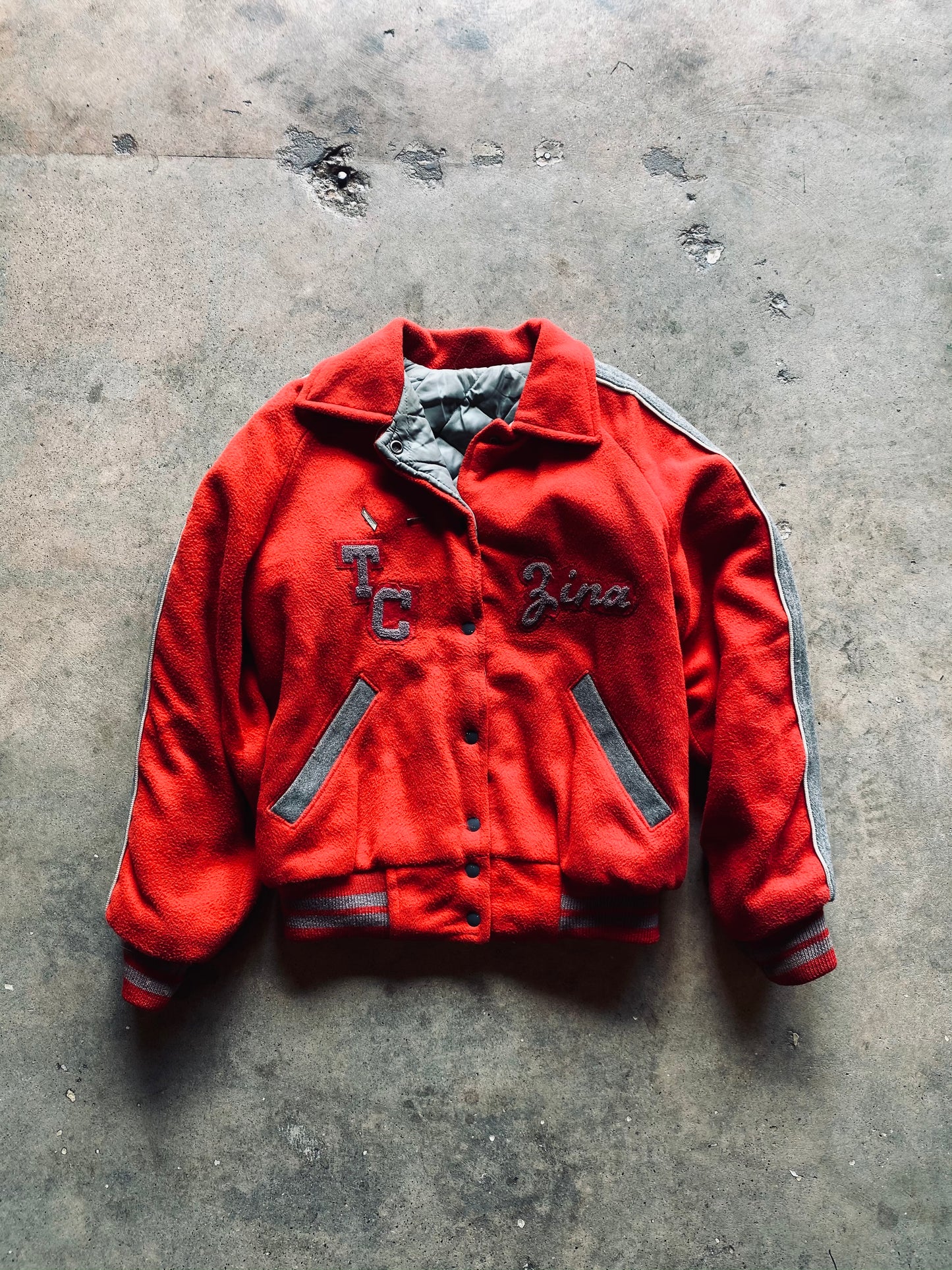 1960s Logan Knitting Cheerleader Letterman Jacket | Medium