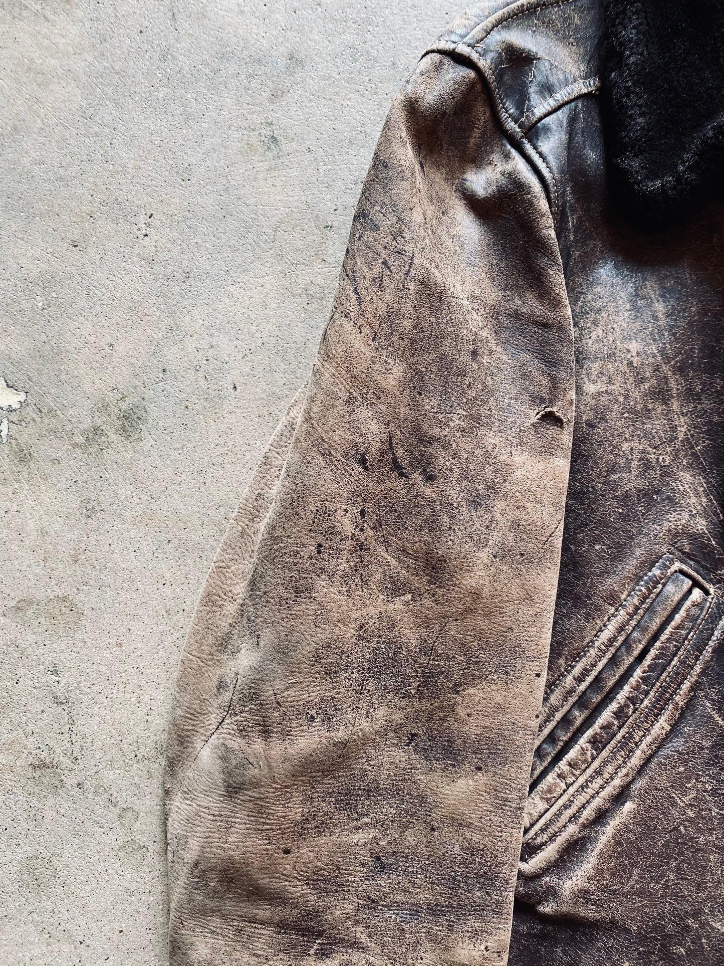 Korean War Era Leather Fighter Pilot Jacket | Small