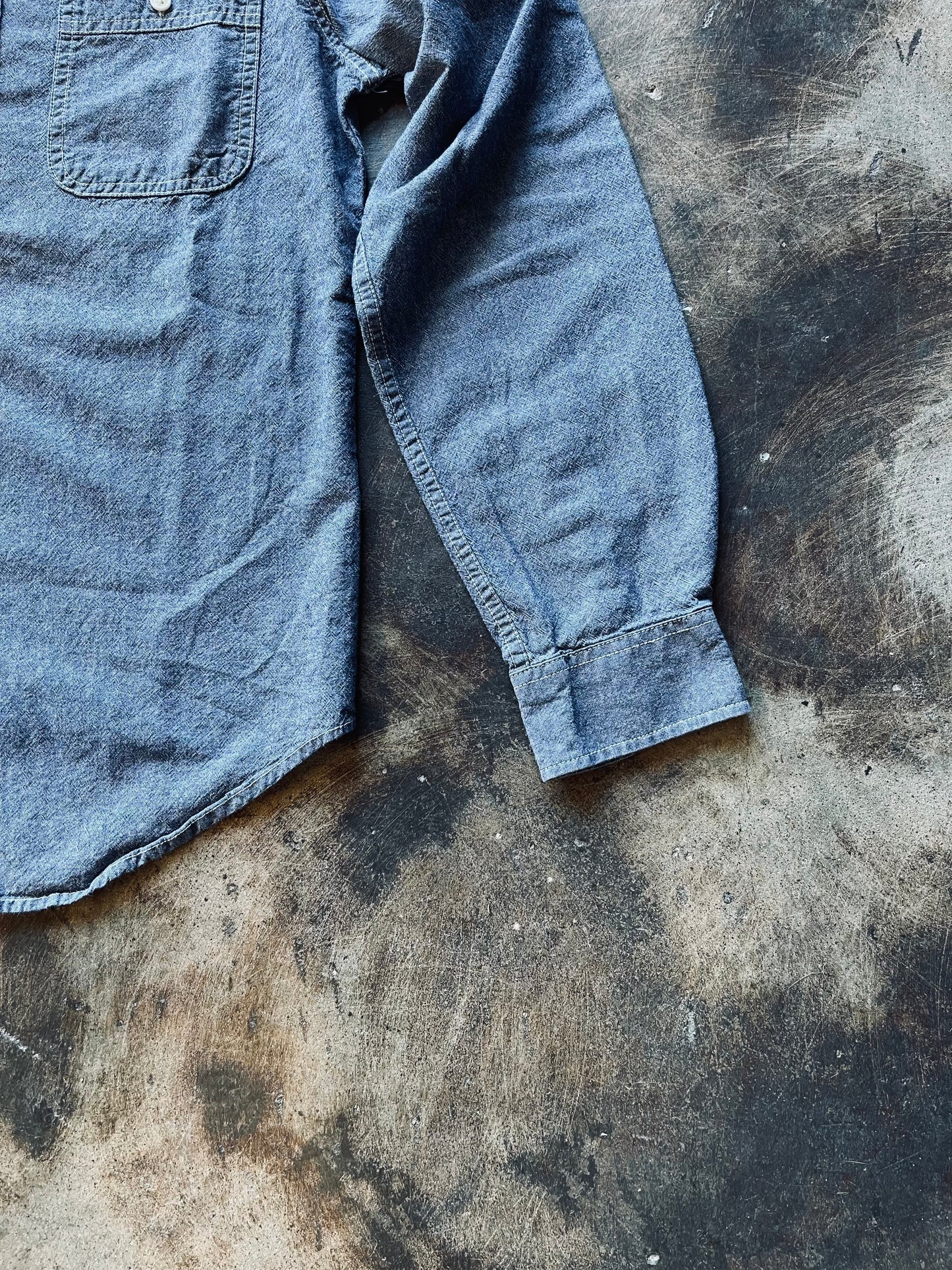 Vintage Chambray Work Shirt | Small