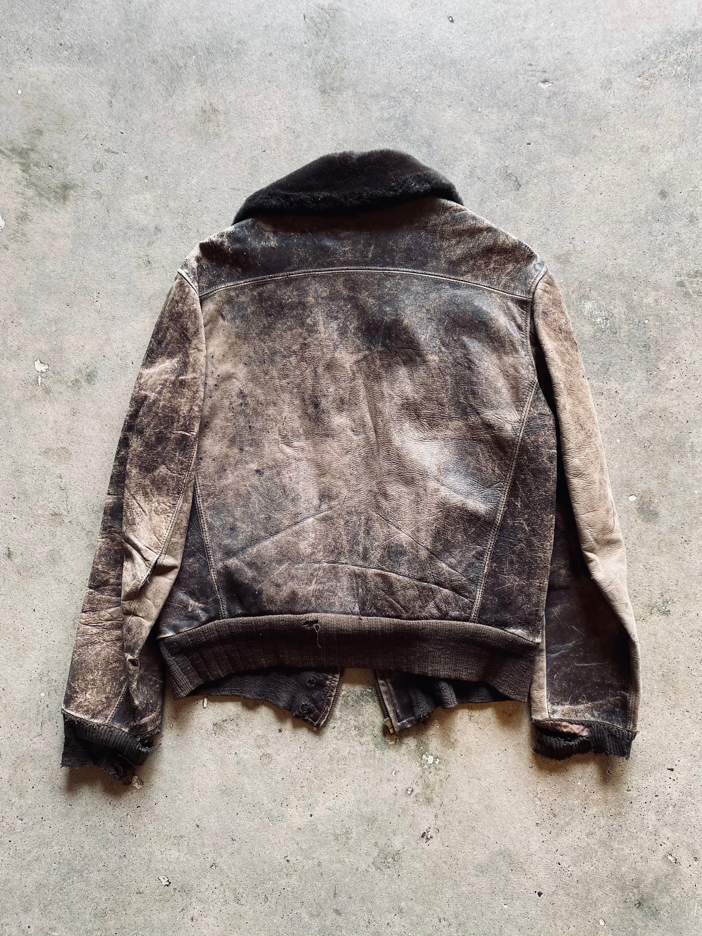 Korean War Era Leather Fighter Pilot Jacket | Small