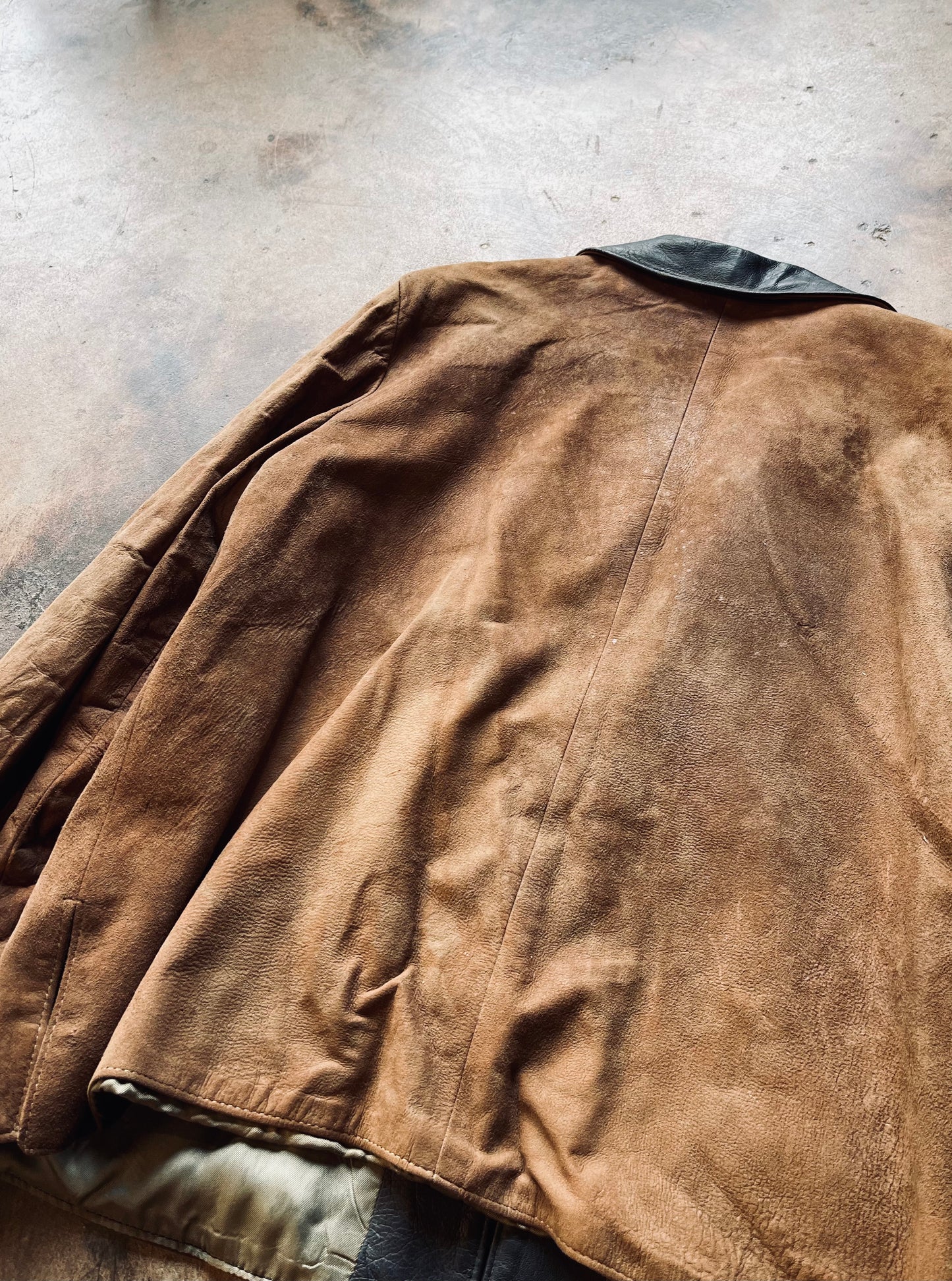 Vintage Button Up Leather Jacket | Medium