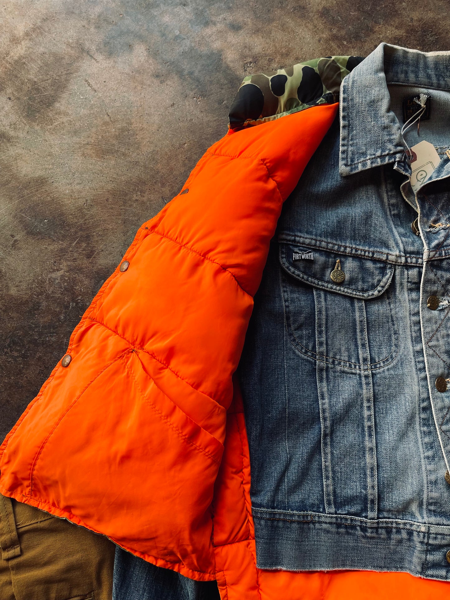 1970s Black Sheep Camo Quilted Vest