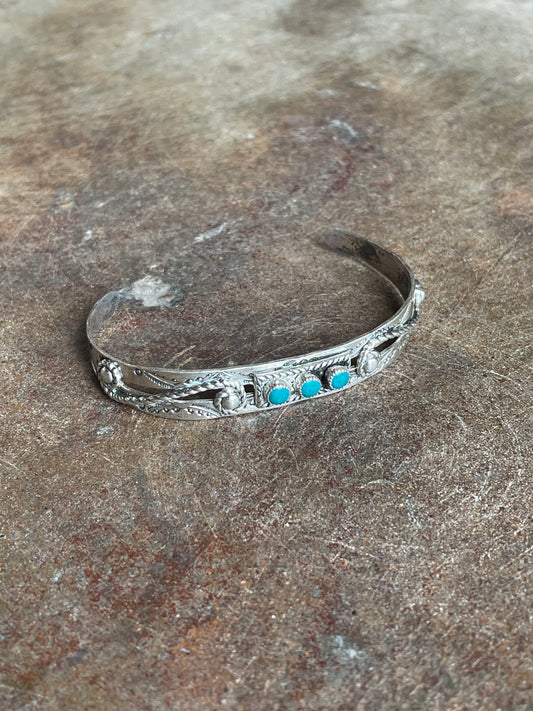 Vintage Silver & Turquoise Cuff