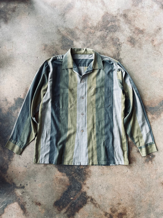 1950’s Color Blocked Loop Collar Shirt | Large