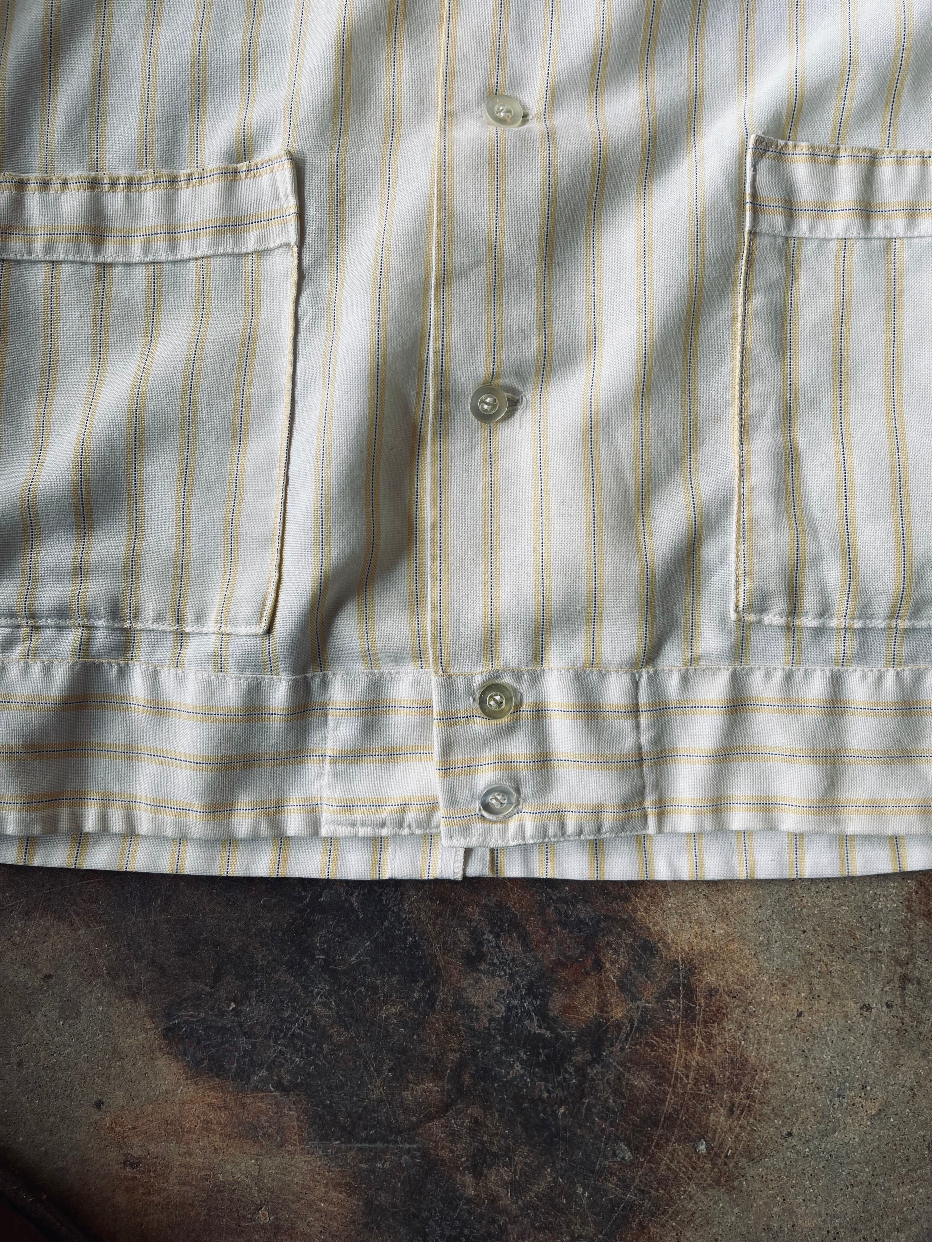 1960’s Striped Camp Collar Shirt | Medium
