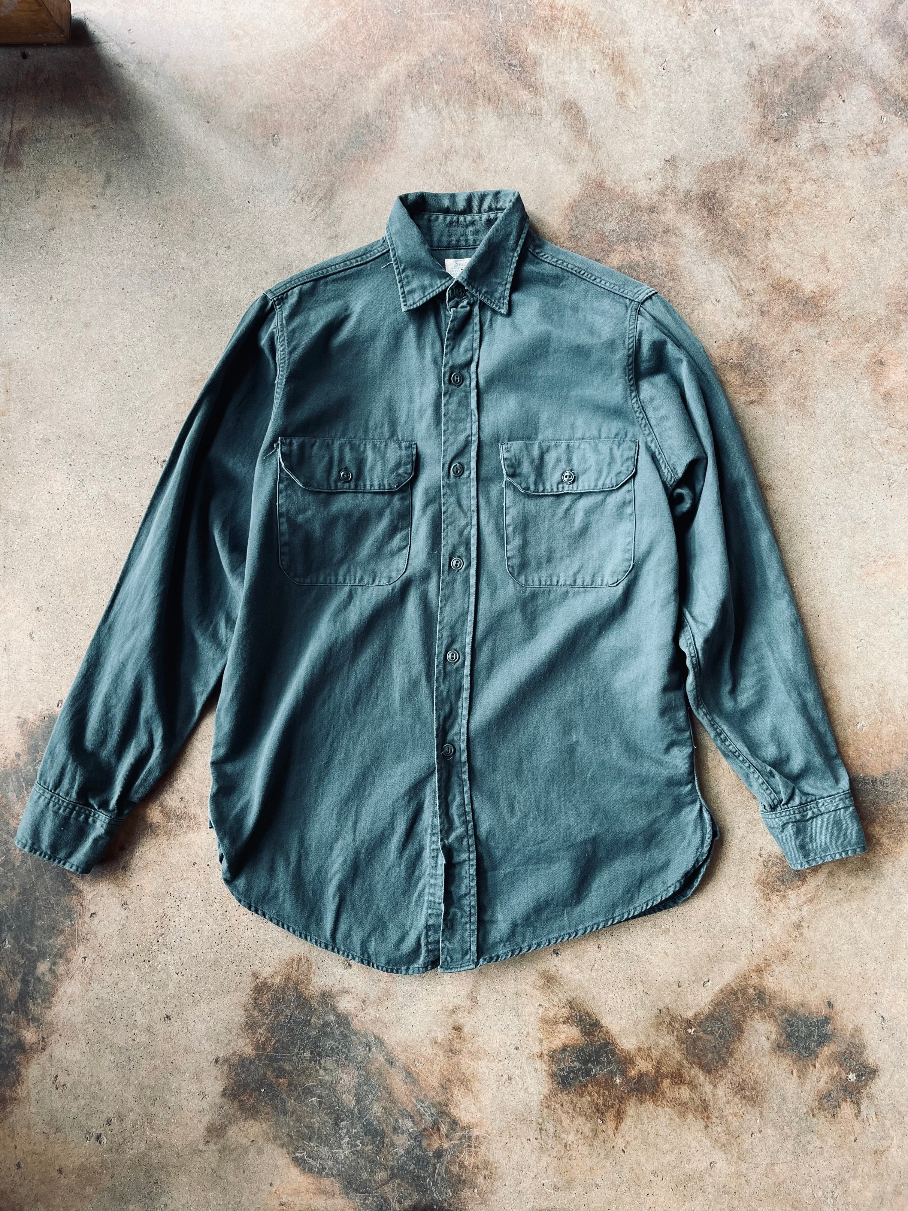 1950’s Sears Army Twill Work Shirt | Small