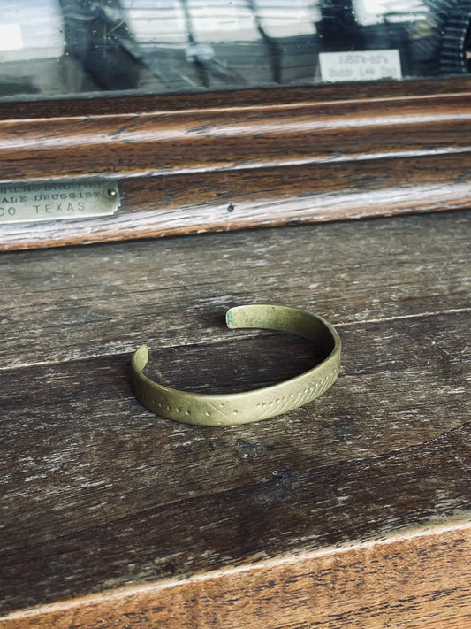 Vintage Solid Brass Cuff