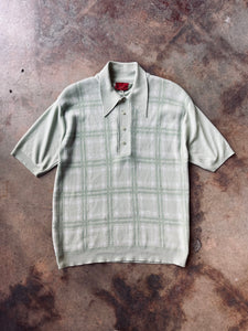 1970’s Kings Road Plaid Knit Polo | Large
