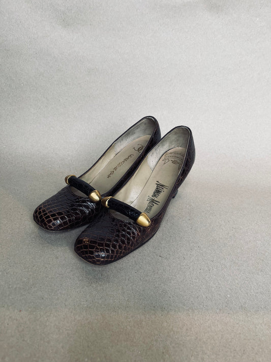 1960’s Neiman Marcus Alligator Heels | W7.5