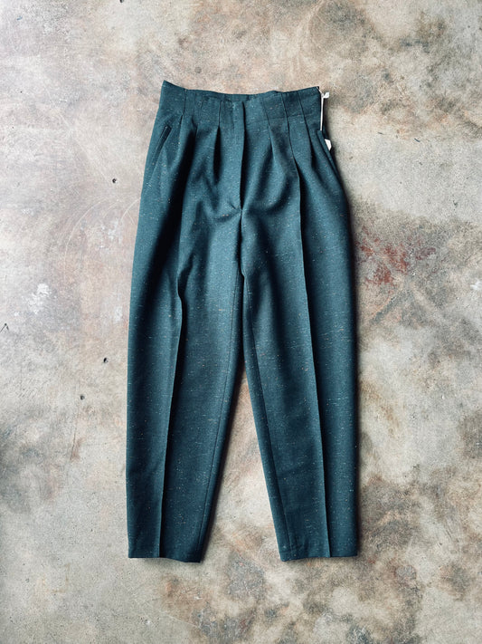 1980’s French Tweed Pleated Trousers | 27W