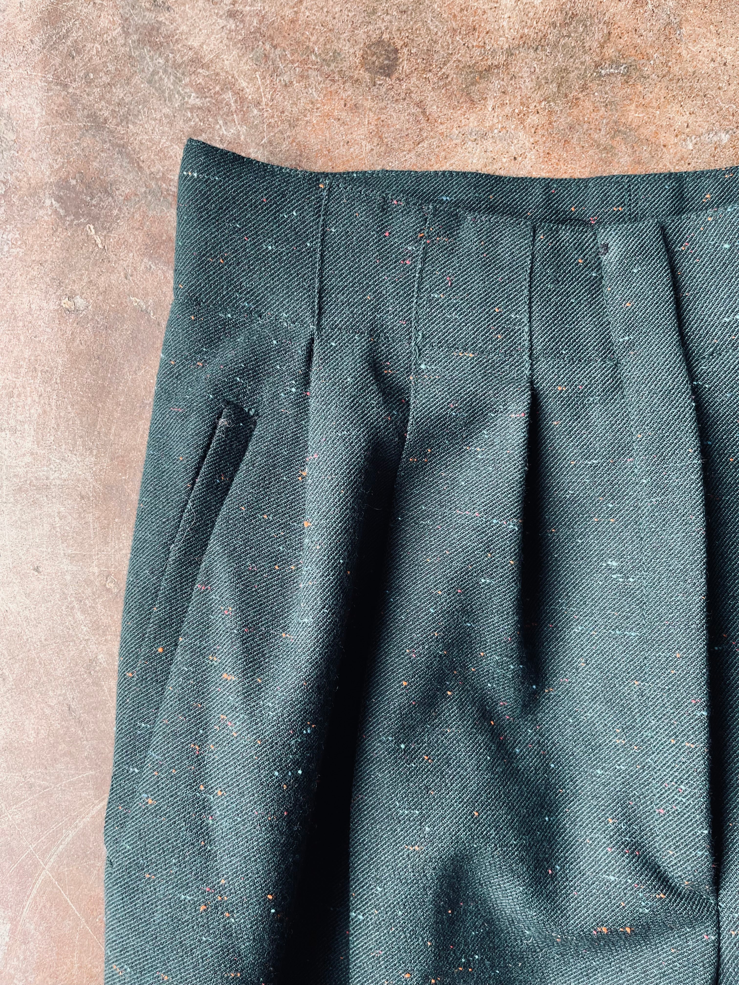 1980’s French Tweed Pleated Trousers | 27W