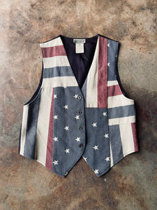 1980’s Mirrors American Flag Vest | Medium