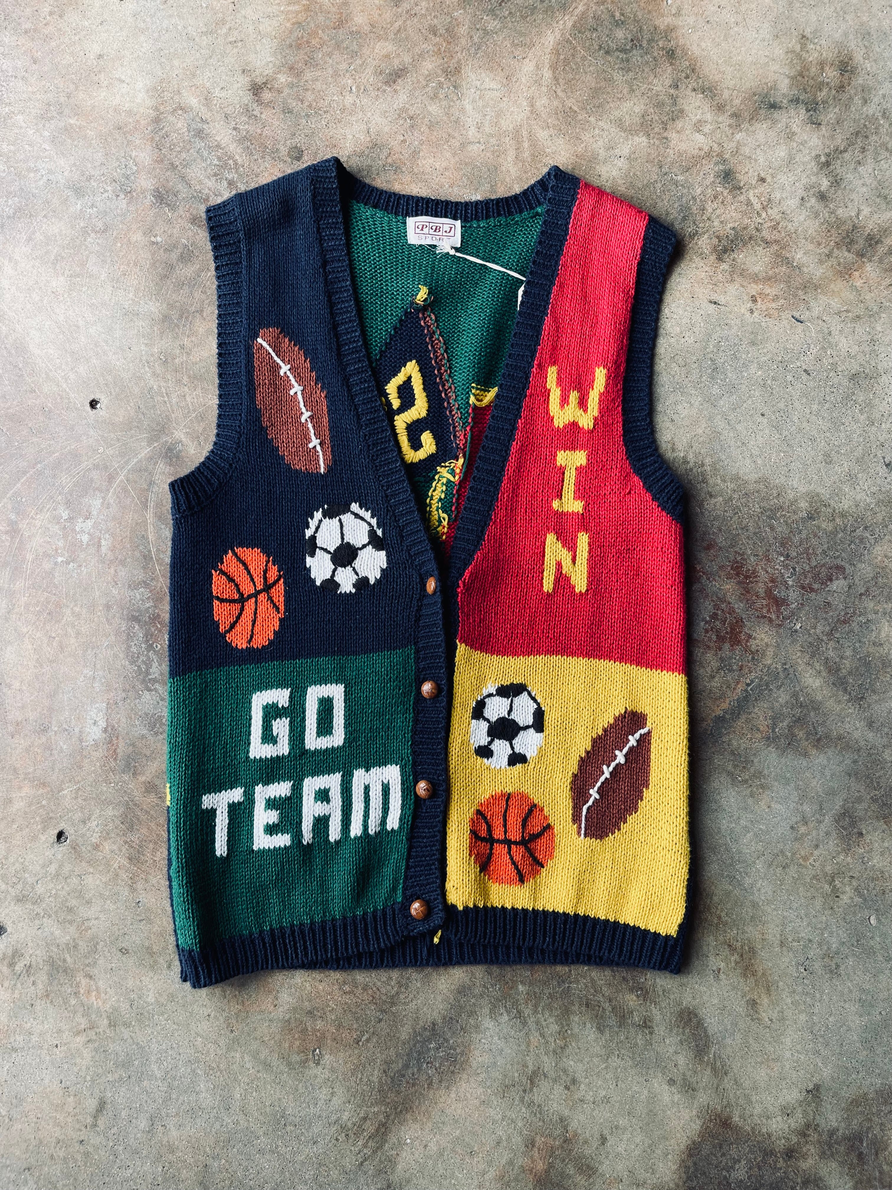 1990’s PBJ Sport Soccer Mom Sweater Vest | Large