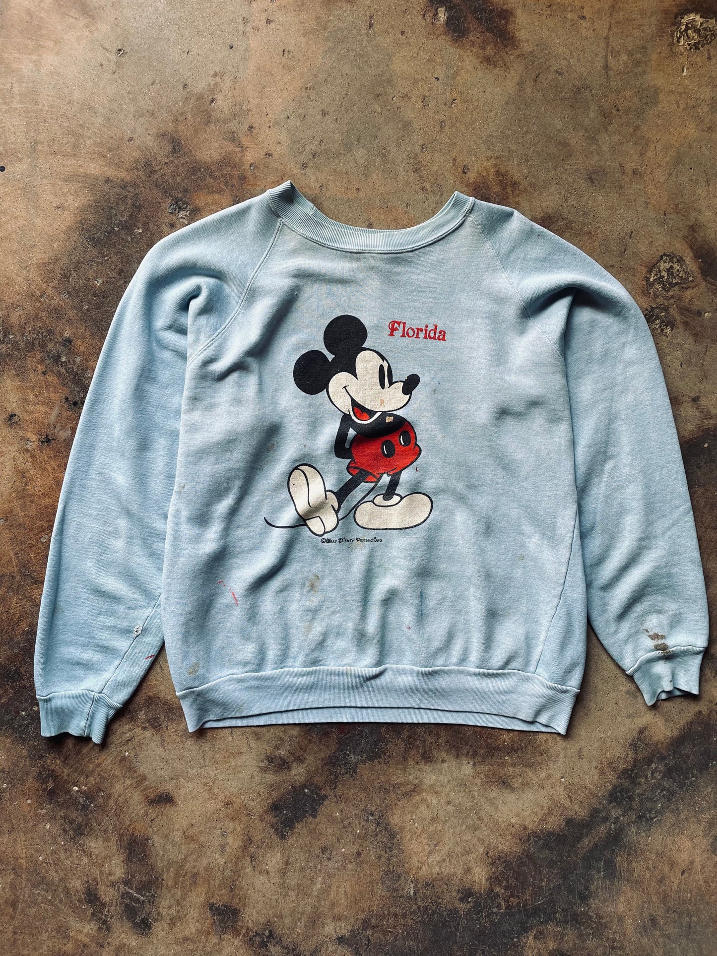 1970’s Mickey Mouse Florida Raglan Sweatshirt | Large