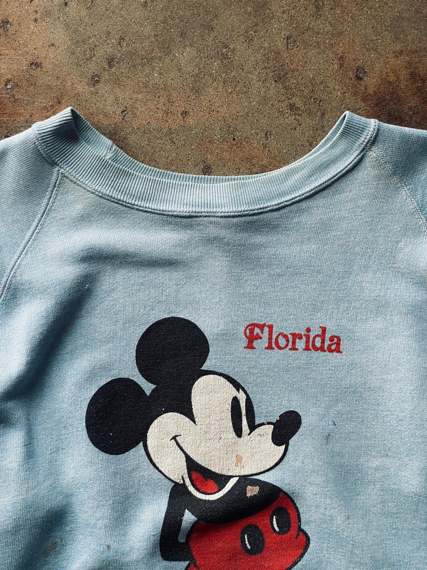 1970’s Mickey Mouse Florida Raglan Sweatshirt | Large