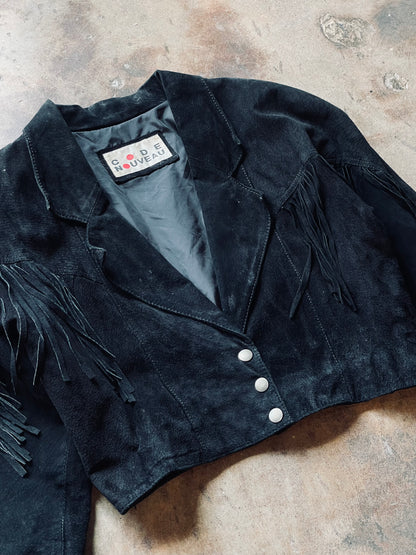 1980’s Code Nouveau Suede Fringe Jacket | Small