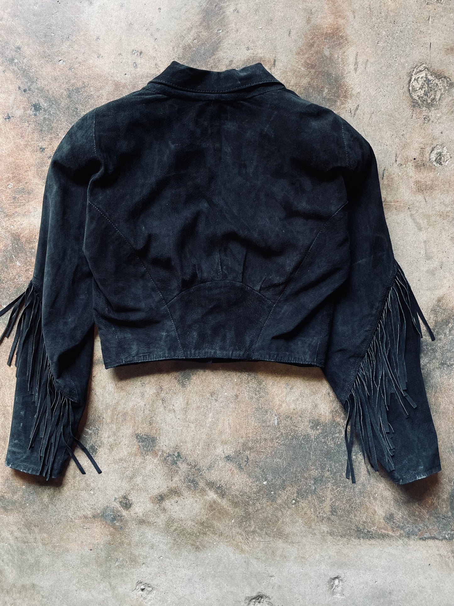 1980’s Code Nouveau Suede Fringe Jacket | Small