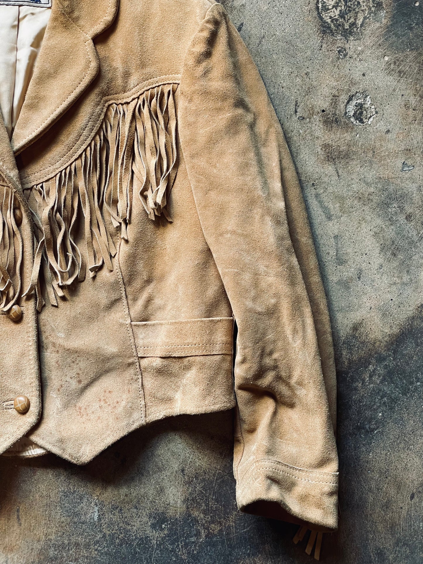 1980’s Pioneer Wear Suede Cropped Fringe Jacket | Medium